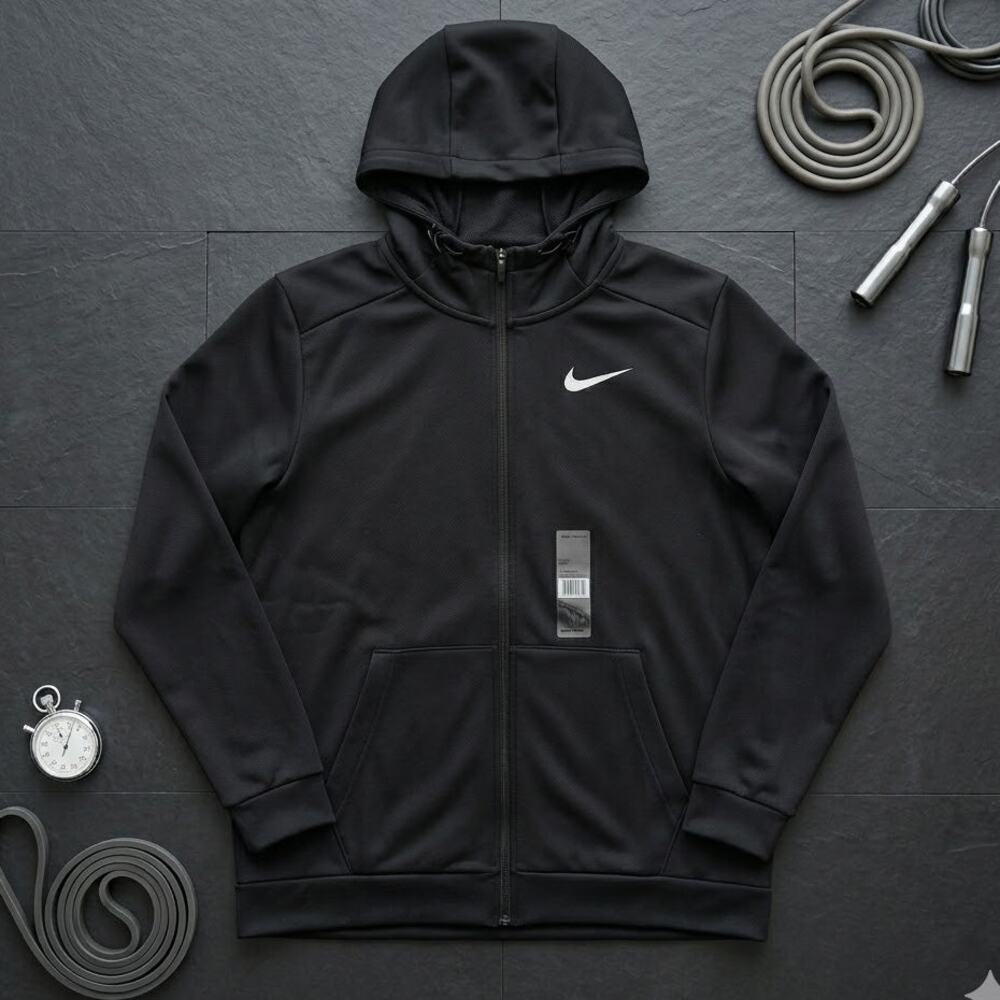 Nike Dri-FIT Men's Training Full-Zip Hoodie Black CZ6376-010 Size Large NWT